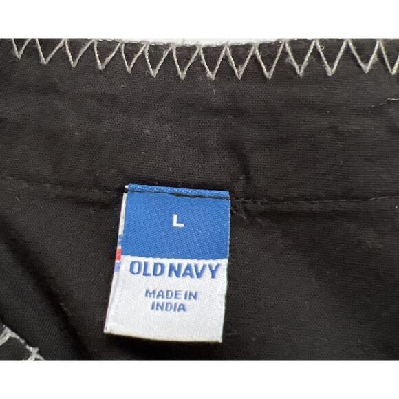 Old Navy Floral Embroidered Top Womens Large Black V-Neck Short Bell Sleeve Boho - Picture 3 of 8